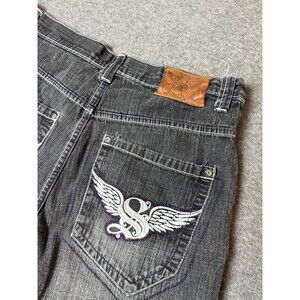 Vintage Southpole Shorts Mens 36 Gray Y2K Hip Hop Baggy Denim Jorts Jean Shorts